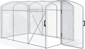 Outsunny Szklarnia foliowa, tunelowa 3 x 2 x 1,95 m, Odporna na wiatr szklarnia na pomidory, Szklarnia z 1 drzwiami, do ogrodu, na balkon, z PE, Przezroczysta