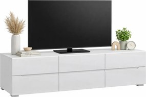 Biała szafka rtv z szufladami F8-L76