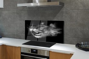 Panel szklany do Kuchni Baletnica w Dymie na Szarym Tle