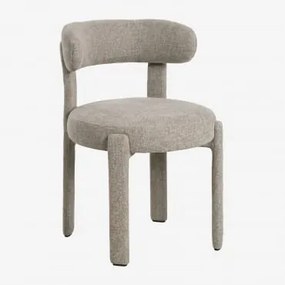 Zestaw 2 Tapicerowanych Krzeseł Jadalnianych Z Żelaza Jolie Tkaniny Szary Kret & Tkaniny Szary Kret - Sklum