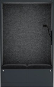 Szafa akustyczna do biura i szkoły Sally MentalBox, 115 x 40 x 185 cm, antracyt/ciemnoszary