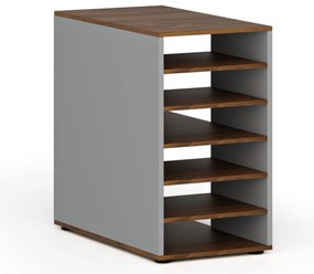 Szafka z półkami do biurka PRIMO GRAY, prawa, szary/orzech