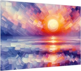 Obraz na szkle - Kolorowy artystyczny zachód słońca (70x50 cm)
