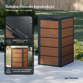 Zabudowa śmietnikowa 240L jednokomorowa, antracyt - orzech