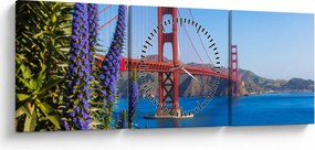 Obraz - Most Golden Gate, San Francisco (z zegarem) (90x30 cm)