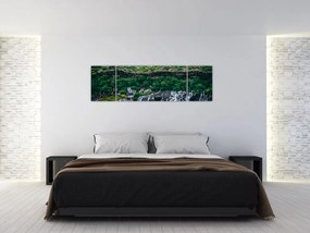 Obraz wodospadów w przyrodzie (170x50 cm)