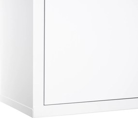 kleankin Apteczka szafka na lekarstwa apteczka pierwszej pomocy z zamkiem 3 półki stal kolor biały