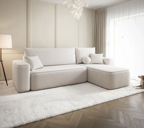 Kremowy narożnik tapicerowany z pojemnikiem W5-R97