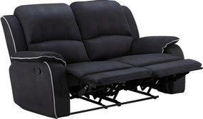 Kanapa 2-osobowa z funkcją relax z mikrofibry HERNANI - Czarny