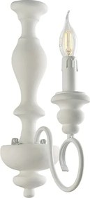 Kinkiet Cascina z drewna i lakierowanego na biało żelaza, postarzany, 1 światło .13 P.21 BL265-AP1-BCO