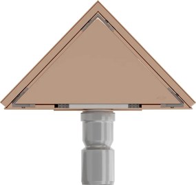 Mexen Flat-T M13 wpust podłogowy trójkątny 20 x 20 cm, różowe złoto - 1610320