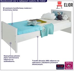 Białe podwójne łóżko z materacem S8-P20