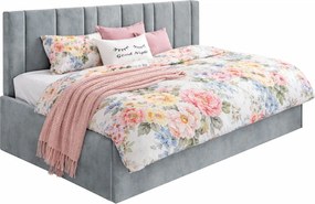 Szare tapicerowane łóżko młodzieżowe C4-R31