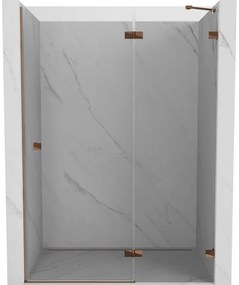 Mexen Lunar drzwi prysznicowe uchylne prawe 135 cm, transparent, różowe złoto - 834-135-000-60-00-P