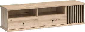Szafka RTV stojąca ALMERIA 160,6 cm do Salonu pod Telewizor z 2 Szufladami - Dąb artisan