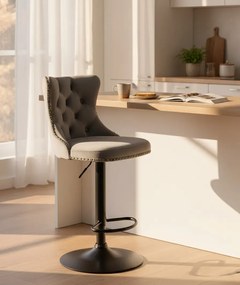 Szary hoker welurowy w stylu glamour S0-N14