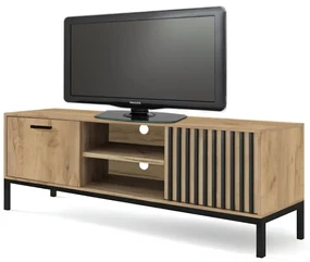 Szafka RTV LAMINO RTV-1 180 dąb craft/czarna HALMAR