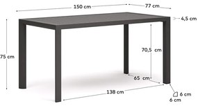 Aluminiowy stół ogrodowy 77x150 cm Culip – Kave Home