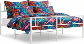 Białe nowoczesne metalowe łóżko małżeńskie 200x200 cm Z4-A22