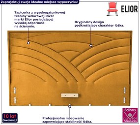 Musztardowy pikowany zagłówek do łóżka P2-Z46