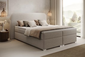 Łóżko kontynentalne Eleris 160x200 z pojemnikami - ciemno beżowa bukla Quelle 05