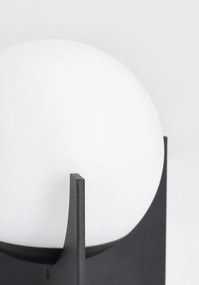 Czarna metalowa lampa stołowa LED ze ściemniaczem z plastikowym kloszem (wysokość 16 cm) Cardamom – Bizzotto