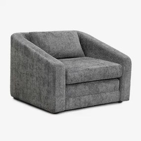 Fotel Rozkładany Z Tkaniny Bouclé Dalila Curly Antracita Grey - Sklum