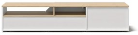 Biała szafka pod TV w dekorze dębu 180x38 cm Verone – TemaHome