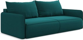 Kanapa 3-osobowa z funkcją spania - z tkaniny welwetowej - morski - NANEA