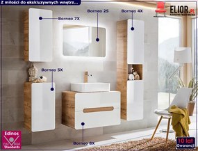 Komplet wiszących mebli łazienkowych Zeftox 4Q 60 cm - Biały połysk