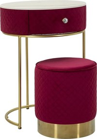 Stolik Nocny VKH756, Czerwony, 52x52x70 cm, Kendra Home