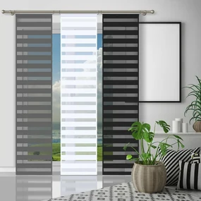 Ściana japońska Dzień i noc czarny, 50 x 240 cm
