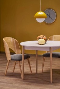 Stół Okrągły rozkładany 102-142x102x75 cm płyta kaszmir/naturalny PIVOT