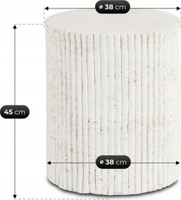Stolik Kawowy TIALL 38 cm Krem/Beż Nowoczesny