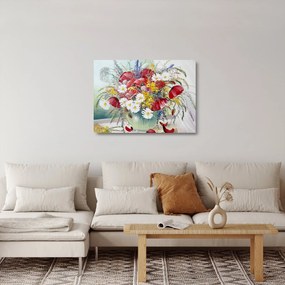 Obraz na szkle wazonu z dzikimi kwiatami (70x50 cm)