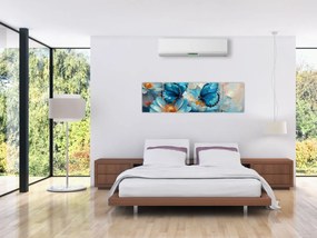 Obraz - Niebieskie motyle (170x50 cm)