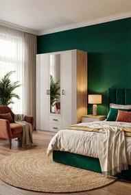 Szafa skandynawska z lustrem dąb sonoma + kaszmir R9-N84