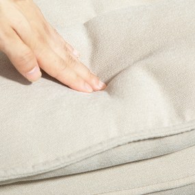 HOMCOM Fotel bujany, szerokie siedzisko, wysokie oparcie, rama bukowa, do 120 kg, Beżowy