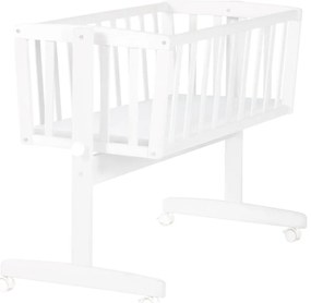 Biała kołyska na kółkach 40x90 cm – Roba