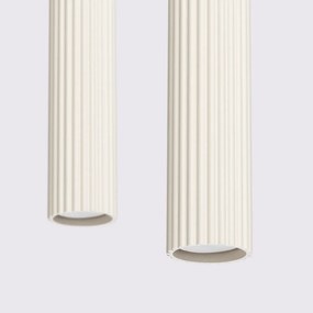 Lampa wisząca KARBON 2 beżowa ryflowana SOLLUX  LIGHTING
