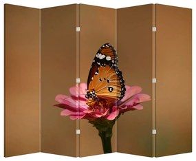 Parawan - Motyl na kwiatku (210x170 cm)
