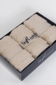 Zestaw podarunkowy małych ręczników DELUXE, 3 szt Jasnobeżowy