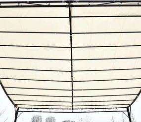 Outsunny Pergola Ogrodowa 3x3 297x297 cm Zadaszenie Tarasu Kremowa | Aosom PL