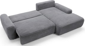 Ciemnoszary narożnik sztruksowy do salonu C9-F72