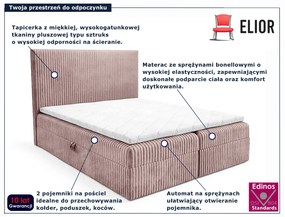 Różowe łóżko kontynentalne z pojemnikiem 5 rozmiarów P0-G51