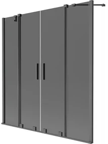Mexen Velar Duo parawan nawannowy 2-skrzydłowy rozsuwany 140 x 150 cm, grafit, gun metal - 896-140-000-42-95