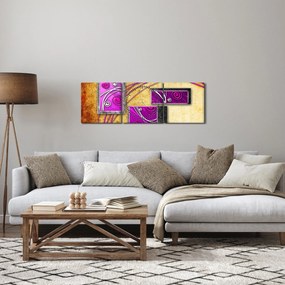 Obraz abstrakcji (z zegarem) (90x30 cm)