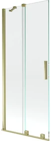 Mexen Velar parawan nawannowy 2-skrzydłowy rozsuwany 80 x 150 cm, transparent, złoty - 896-080-000-01-50