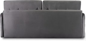 Sofa Rozkładana z Funkcją Spania VIVO Dwuosobowa Szara Glamour do Salonu