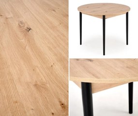 Okrągły stół z funkcją rozkładania Pivot Halmar dąb artisan/czarny